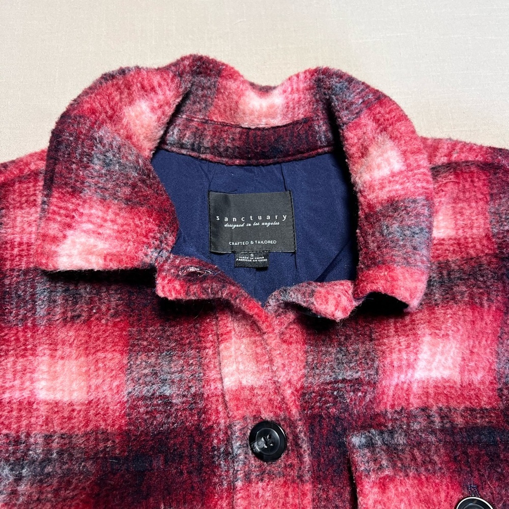 Sanctuary Town Jacket Woodland Plaid Women’s Small - Picture 2 of 16